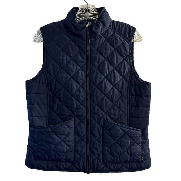 Lauren Ralph Lauren Quited Full Zip Lightweight Women’s Vest Blue Pockets Large - Picture 1 of 9